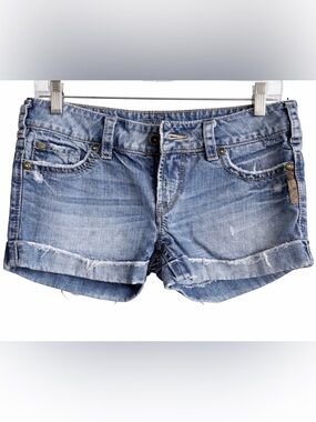 Silver Jeans Co Mika Mid Rise Cutoff Shorts Women’s W28 Distressed Cuffed Denim